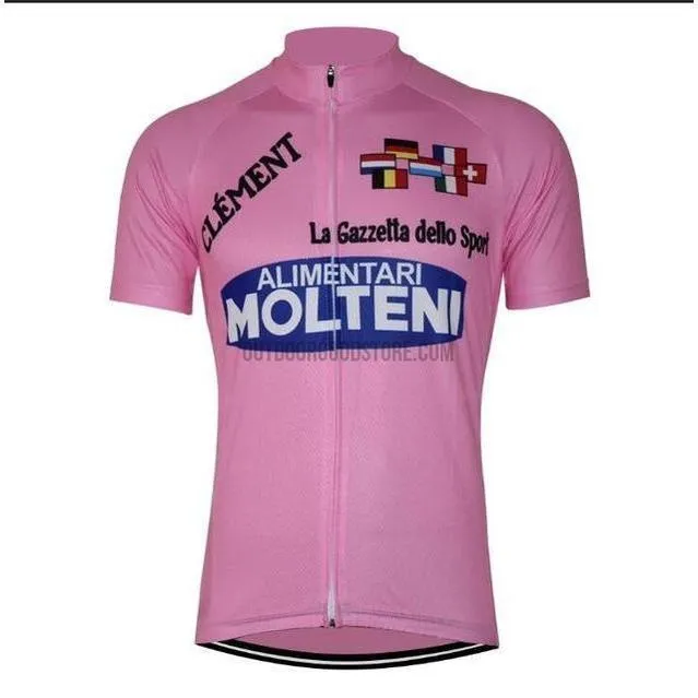 Alimentari Molteni Pink Retro Cycling Jersey