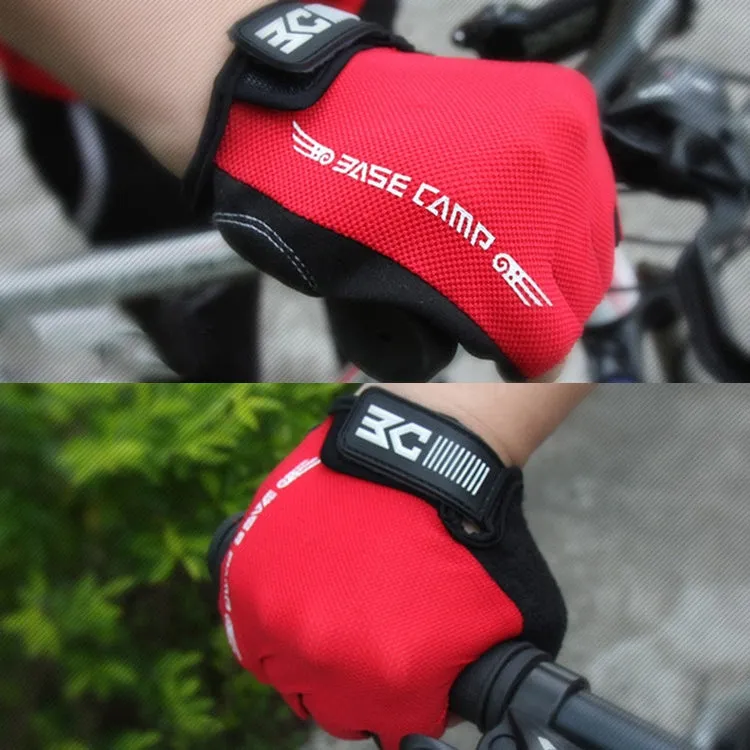 BaseCamp BC-204 Bicycle Half Finger Gloves Lycra Fabric Cycling Gloves, Size: XL(Red)