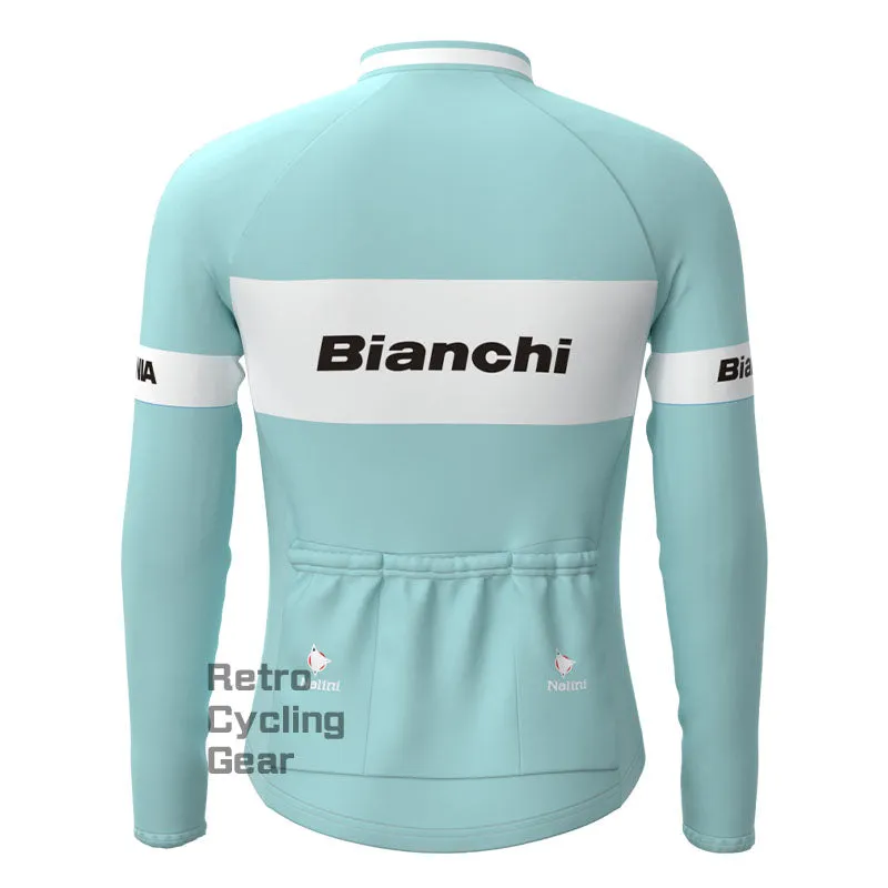 Bianchi Grey Green Retro Long Sleeve Cycling Kit