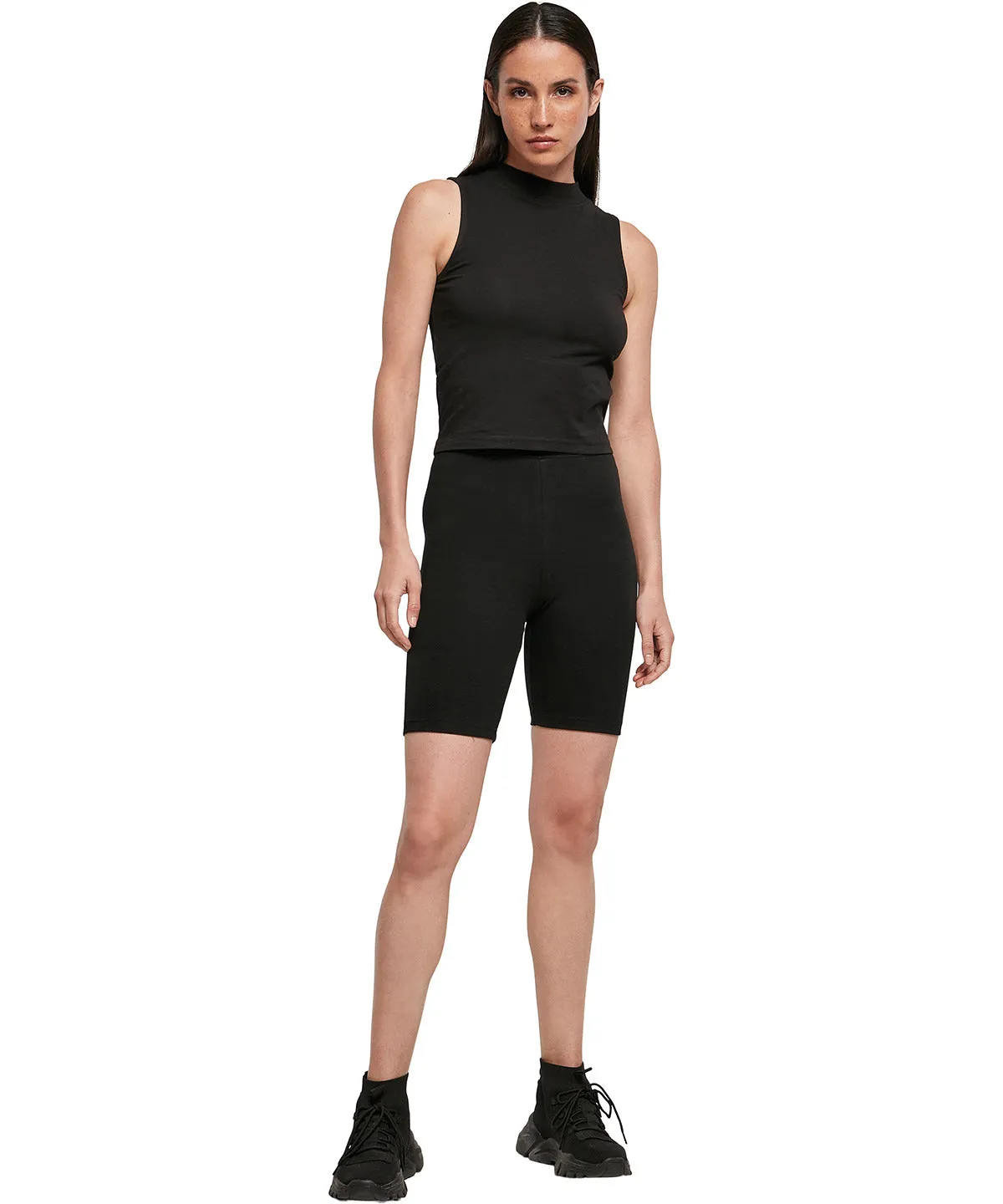 Black - Women's high waist cycle shorts