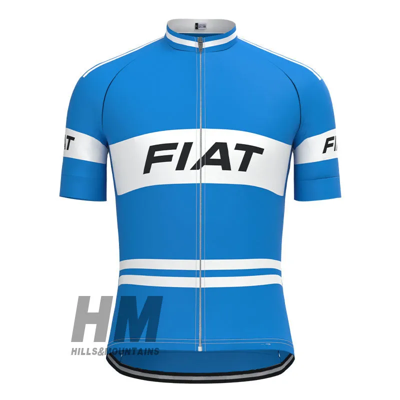 Fiat Retro Jersey Short Sleeve Blue