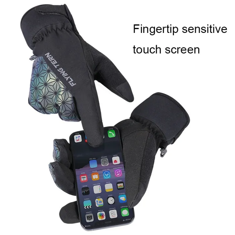 FLYING TERN 315 Thicken Cycling Windproof Warm Touch Screen Gloves, Size: M(Black Gray)