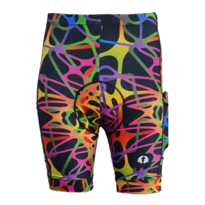 Funky Cycling Shorts - Rainbow Veins