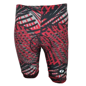 Funky Cycling Shorts - Red Sound Waves