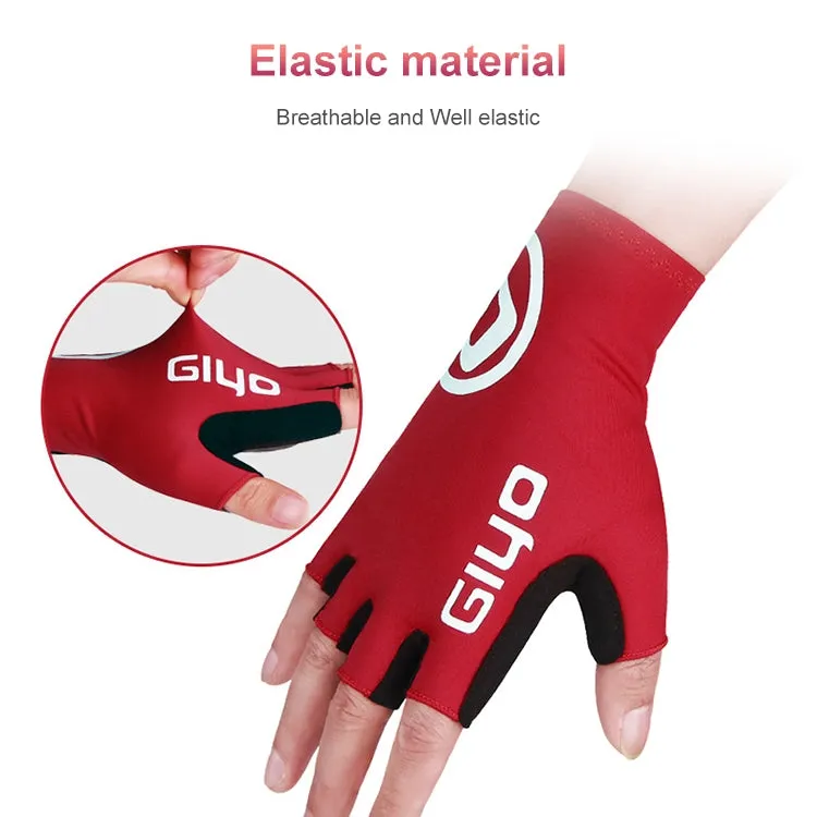 GIYO Outdoor Half-Finger Gloves Mountain Road Bike Cycling Gloves, Size: XXL(Red)