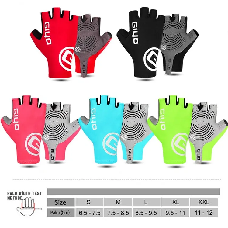 GIYO Outdoor Half-Finger Gloves Mountain Road Bike Cycling Gloves, Size: XXL(Red)