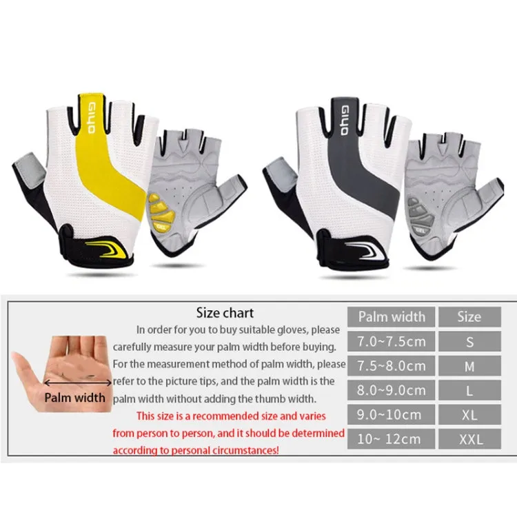 GIYO S-14 Bicycle Half Finger Gloves GEL Shock Absorbing Palm Pad Gloves, Size: M(Blue)