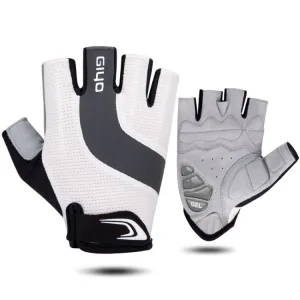 GIYO S-14 Bicycle Half Finger Gloves GEL Shock Absorbing Palm Pad Gloves, Size: M(Gray)