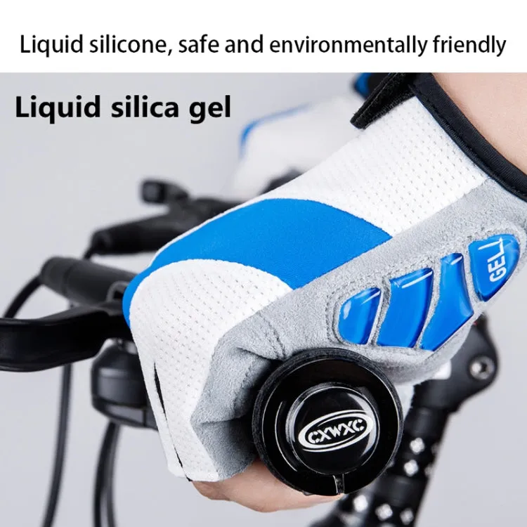 GIYO S-14 Bicycle Half Finger Gloves GEL Shock Absorbing Palm Pad Gloves, Size: M(Gray)