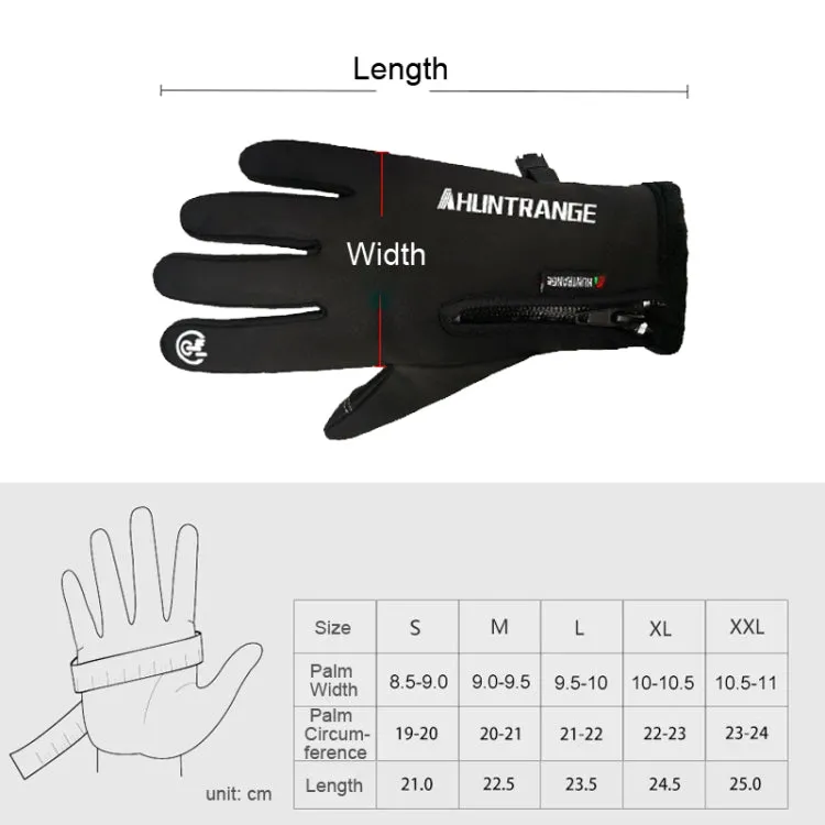 HUNTRANGE A022 Outdoor Waterproof Touch Screen Riding Keep Warm Gloves, Size: XL(Black)