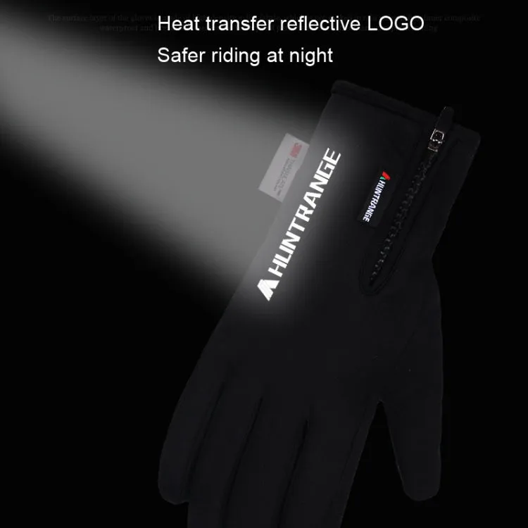 HUNTRANGE A023 Outdoor Waterproof Sports Riding Velvet Touch Screen Gloves, Size: L(Black)