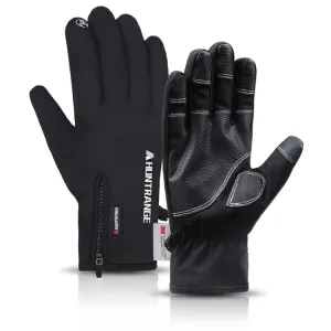 HUNTRANGE A023 Outdoor Waterproof Sports Riding Velvet Touch Screen Gloves, Size: L(Black)