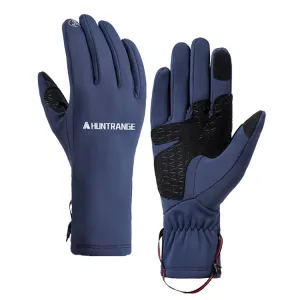 HUNTRANGE A037 Plus Velvet Sports Windproof Waterproof Touch Screen Riding Gloves, Size: XL(Navy)