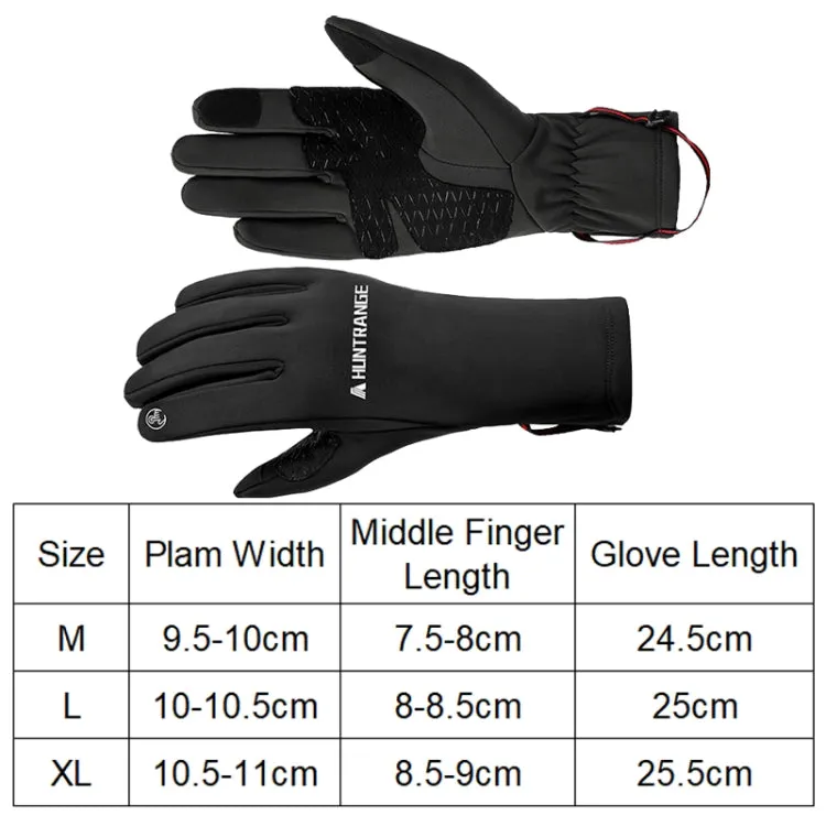 HUNTRANGE A037 Plus Velvet Sports Windproof Waterproof Touch Screen Riding Gloves, Size: XL(Navy)