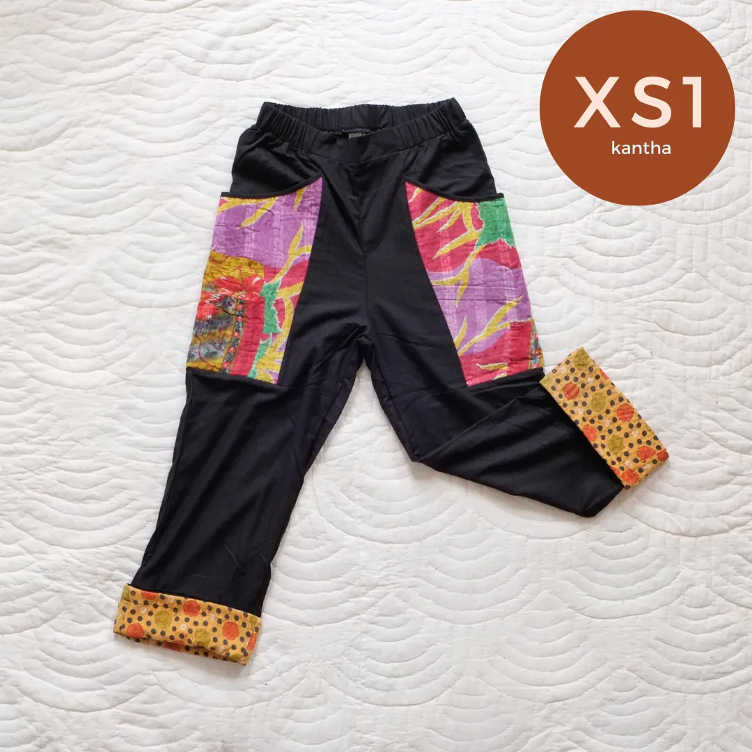 Junko::kantha one of a kind roomy drop crotch Pants with the deepest pockets XXS-XXL