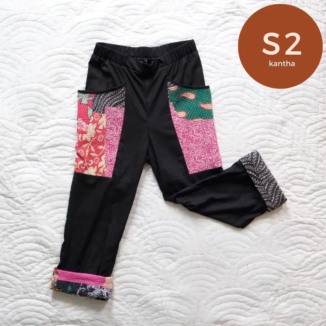 Junko::kantha one of a kind roomy drop crotch Pants with the deepest pockets XXS-XXL