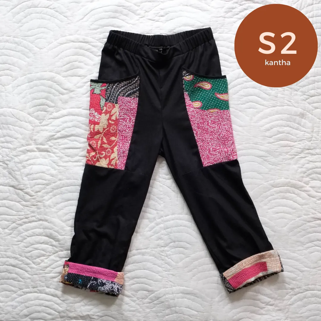 Junko::kantha one of a kind roomy drop crotch Pants with the deepest pockets XXS-XXL