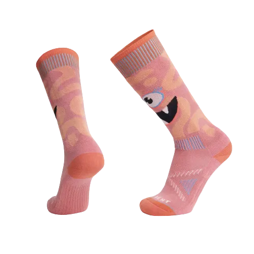 LeBent Kids Monster Party Snow Sock Strawberry Pink