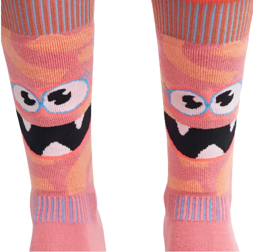 LeBent Kids Monster Party Snow Sock Strawberry Pink