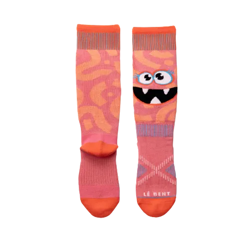 LeBent Kids Monster Party Snow Sock Strawberry Pink