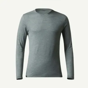 Men's long sleeve Forcalz Travel 100 merino wool, gray/khaki