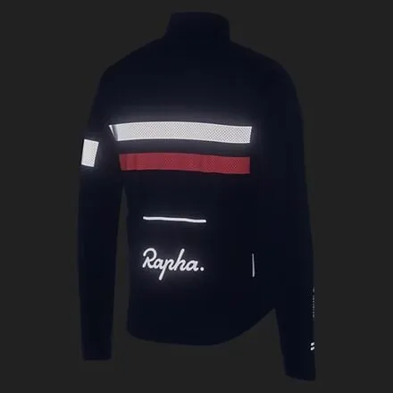 Men's Rapha Brevet Infinium Gore-Tex Long Sleeve Jersey, Navy/Hi-Vis Pink