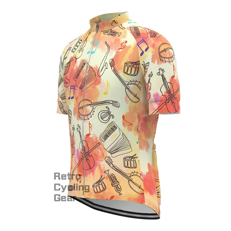 Music Pattern Cycling Short Sleeves Cycling Jersey