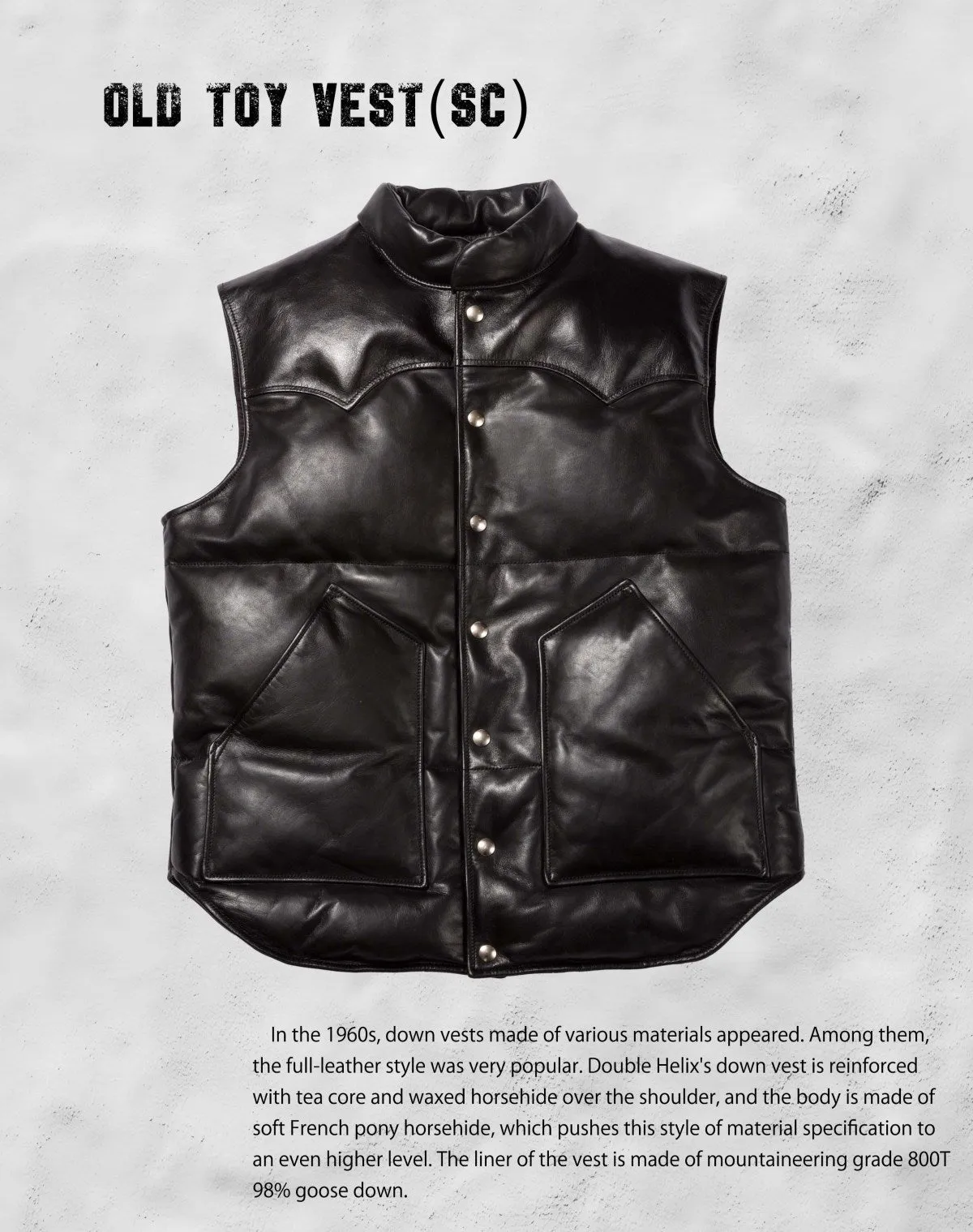 Old Toy Vest (SC) Black - Pony & Tea-Core Horsehide