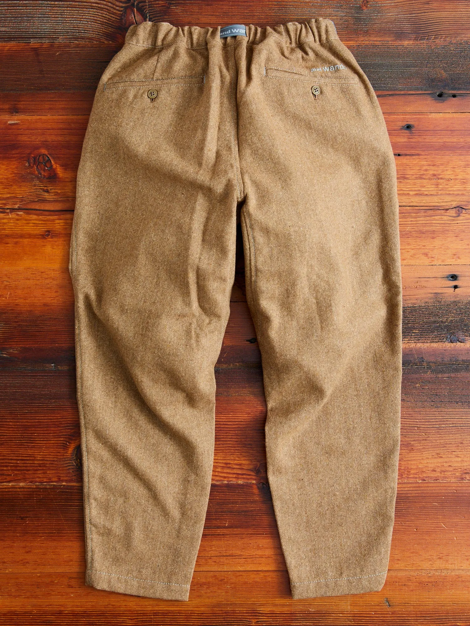 Recycled Wool Tweed Tapered Pants in Beige