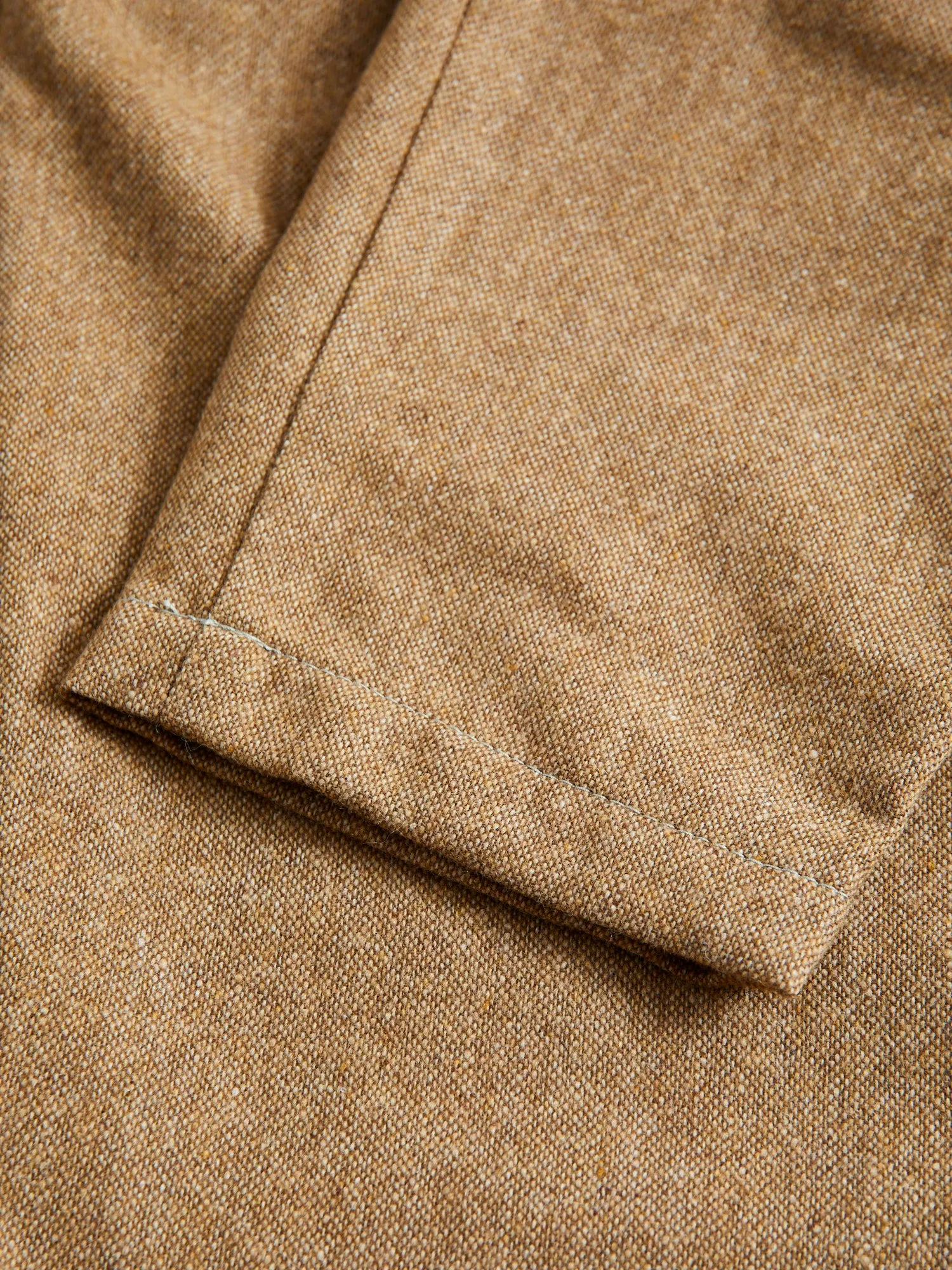 Recycled Wool Tweed Tapered Pants in Beige