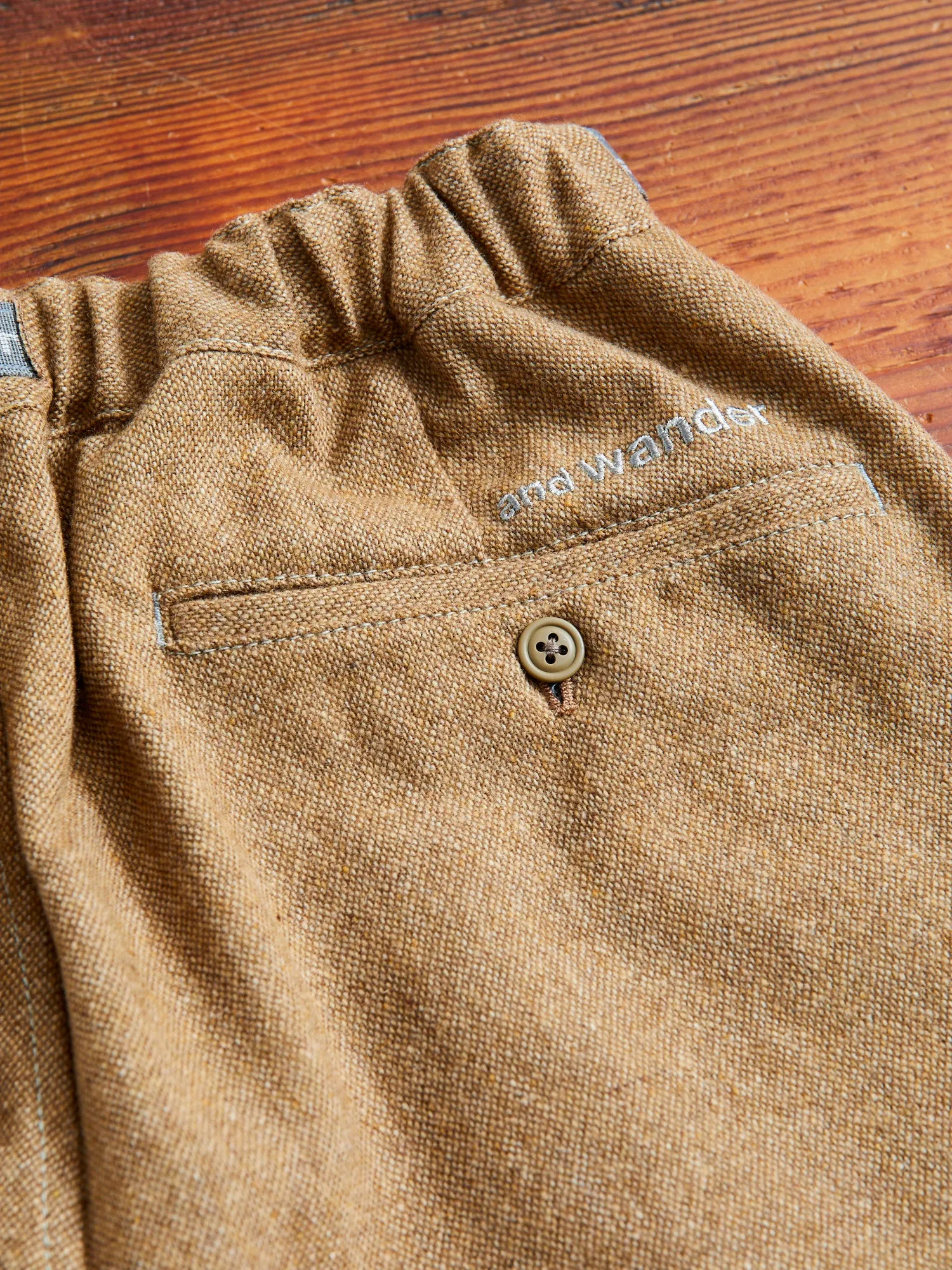 Recycled Wool Tweed Tapered Pants in Beige