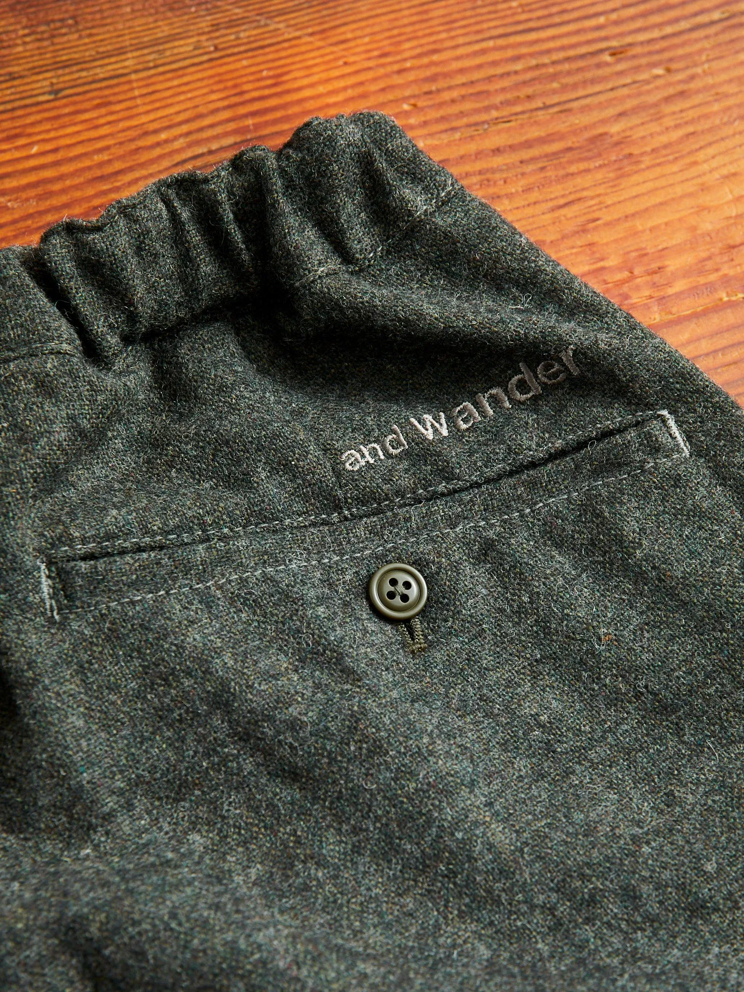 Recycled Wool Tweed Tapered Pants in Black