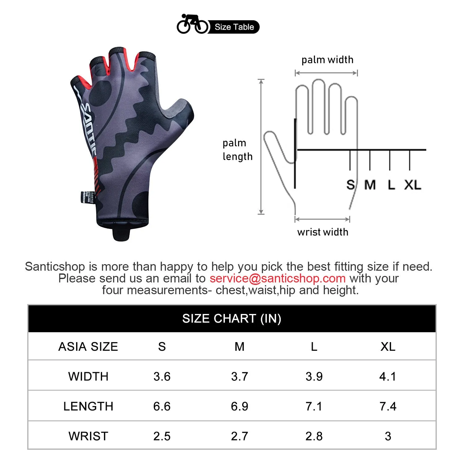 Santic Arloham Men Cycling Gloves Half Finger