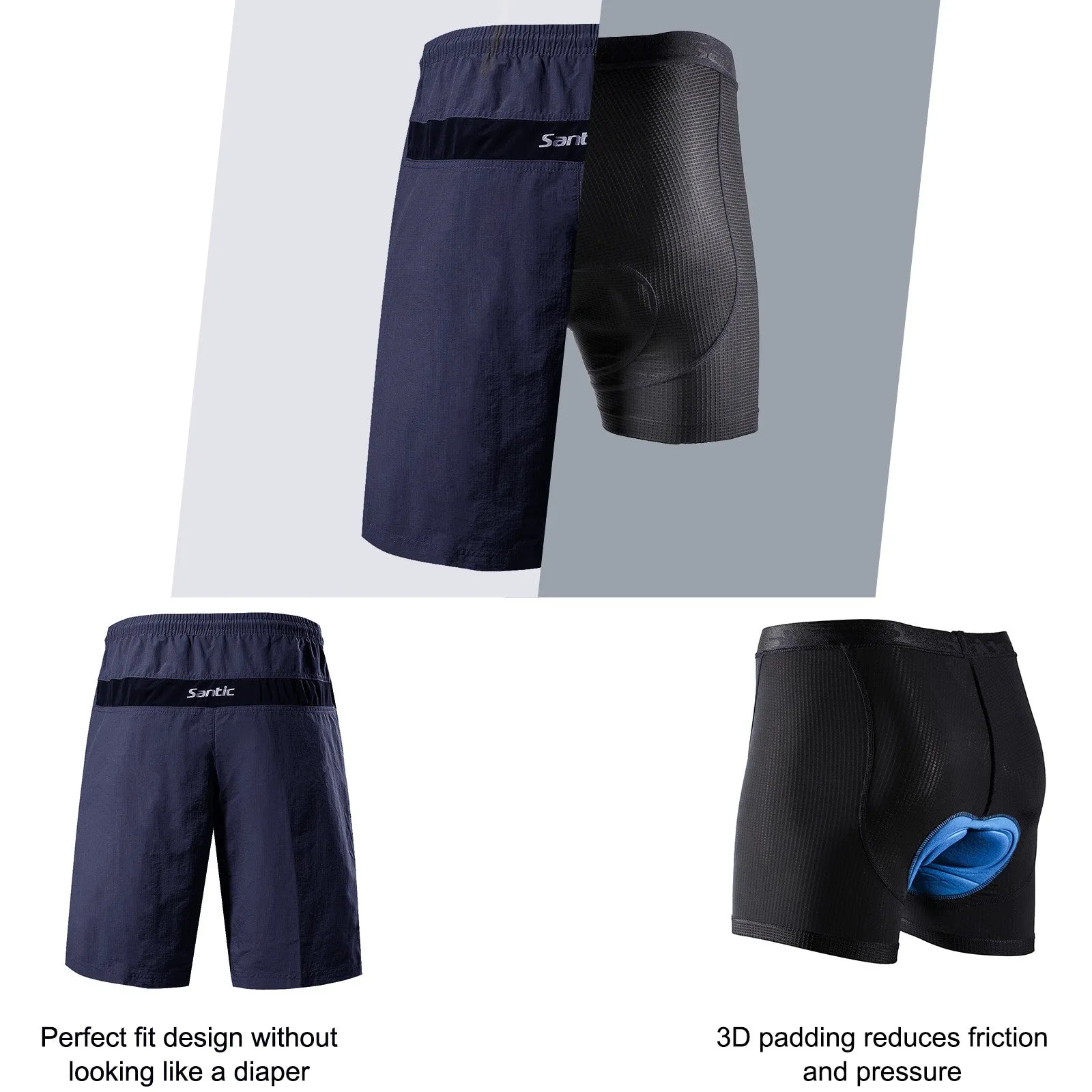 Santic Boden Navy Men Cycling MTB Shorts