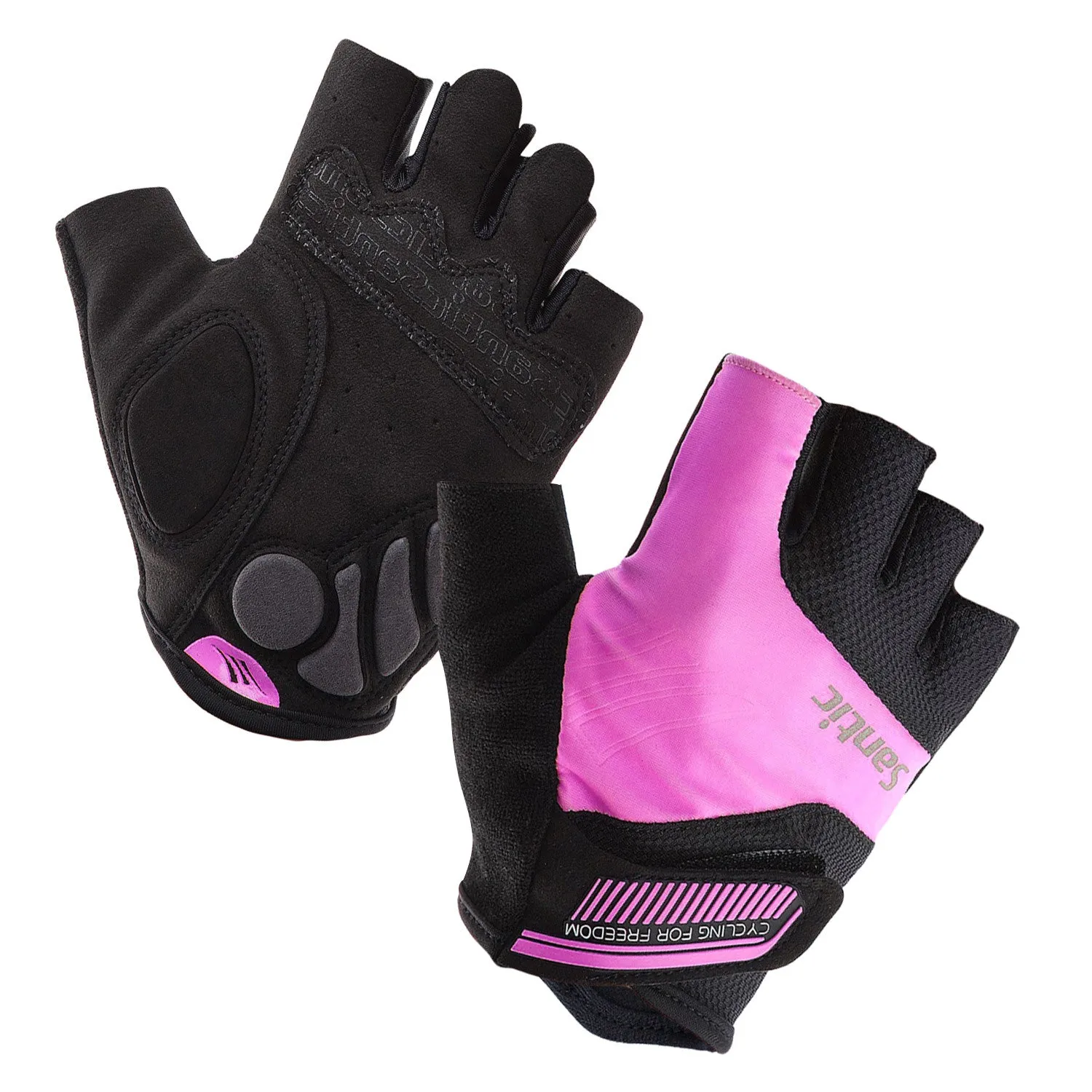 Santic Java Men Cycling Gloves Half Finger – Pink