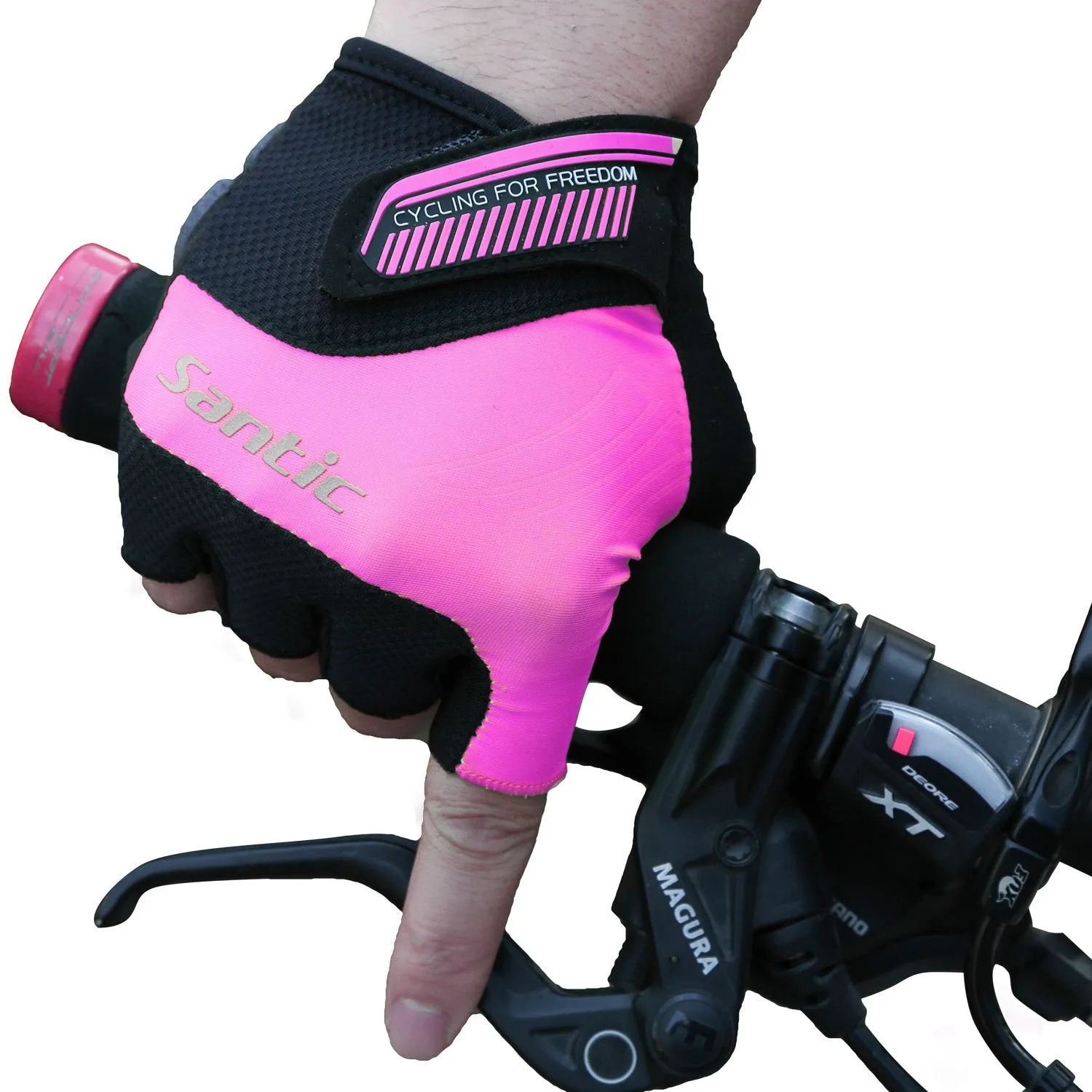 Santic Java Men Cycling Gloves Half Finger – Pink