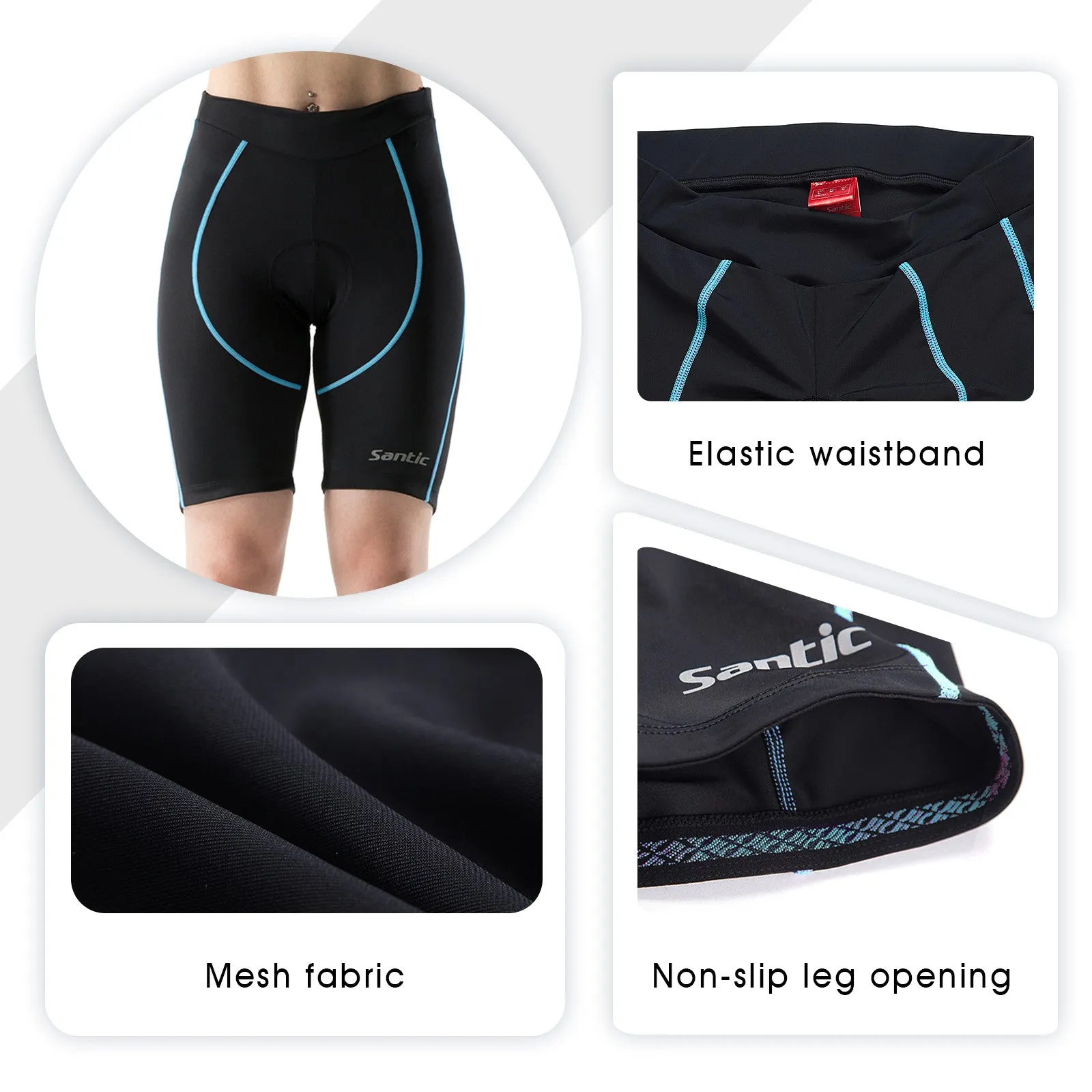 Santic Martha Blue Women Padded Cycling Shorts