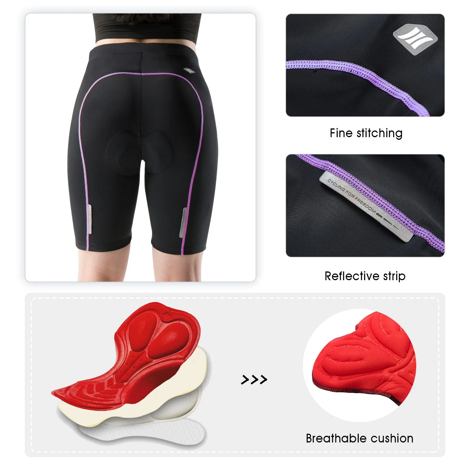 Santic Martha Purple Women Padded Cycling Shorts