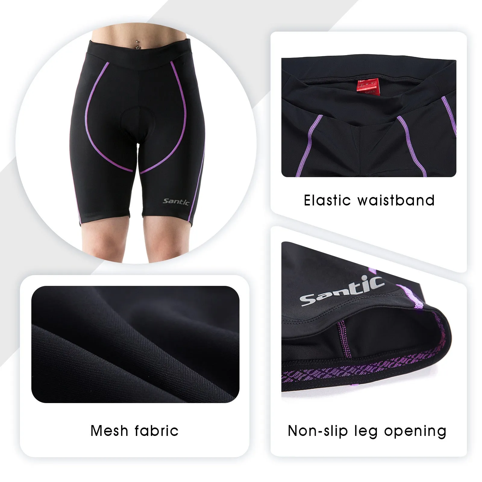 Santic Martha Purple Women Padded Cycling Shorts