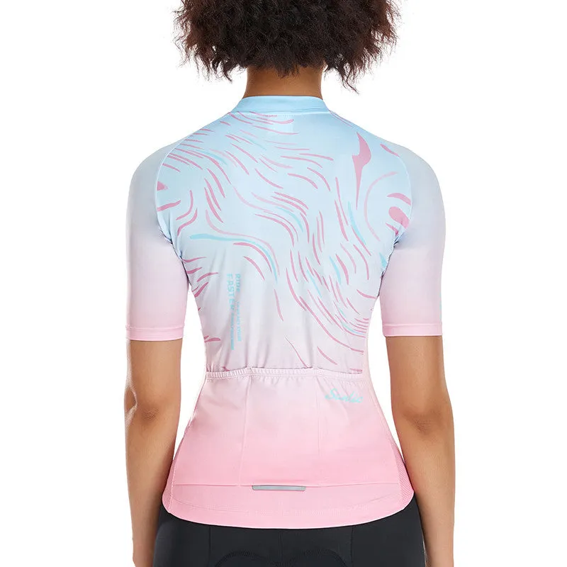 Santic Sight Fan Womens Jersey Pink & Cloud Fan Shorts Set