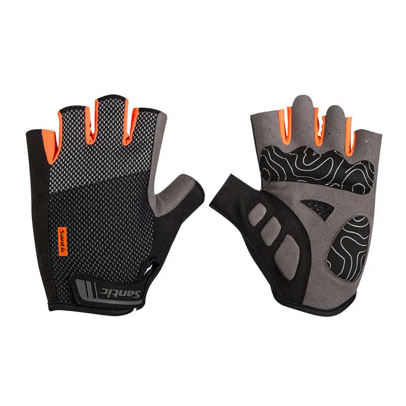 Santic Victor Men Cycling Gloves Half Finger – Orange