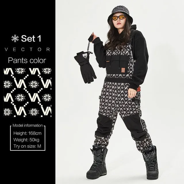 Ski Pants Straight Men Women Extra Thick Full Overalls Winter Warm