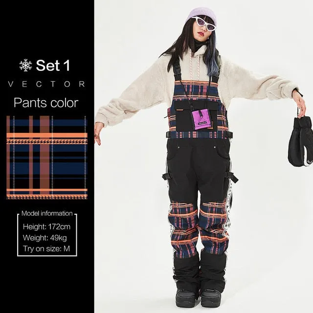 Ski Pants Straight Men Women Extra Thick Full Overalls Winter Warm