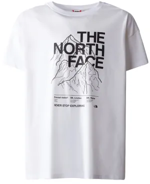 The North Face Kids Mountain Line T Shirt White