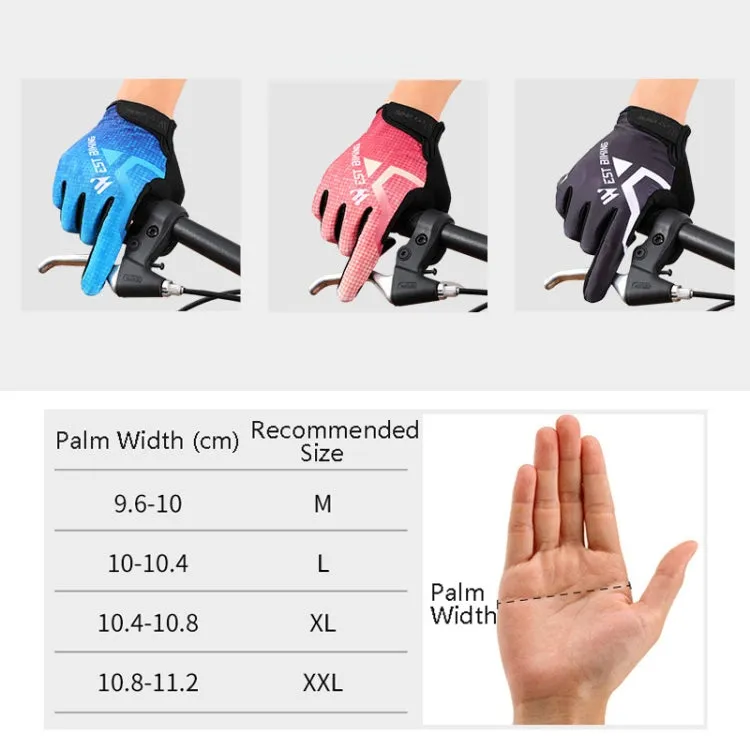 WEST BIKING YP0211216 Riding Gloves Bike Shock Absorption Touch Screen Full Finger Glove, Size: XXL(Blue)