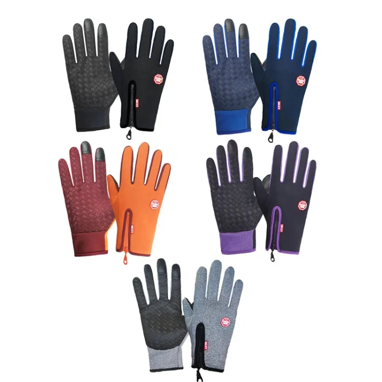 Winter Outdoor Riding Sports Waterproof Touch Screen Glove, Size: M(H043 Orange)