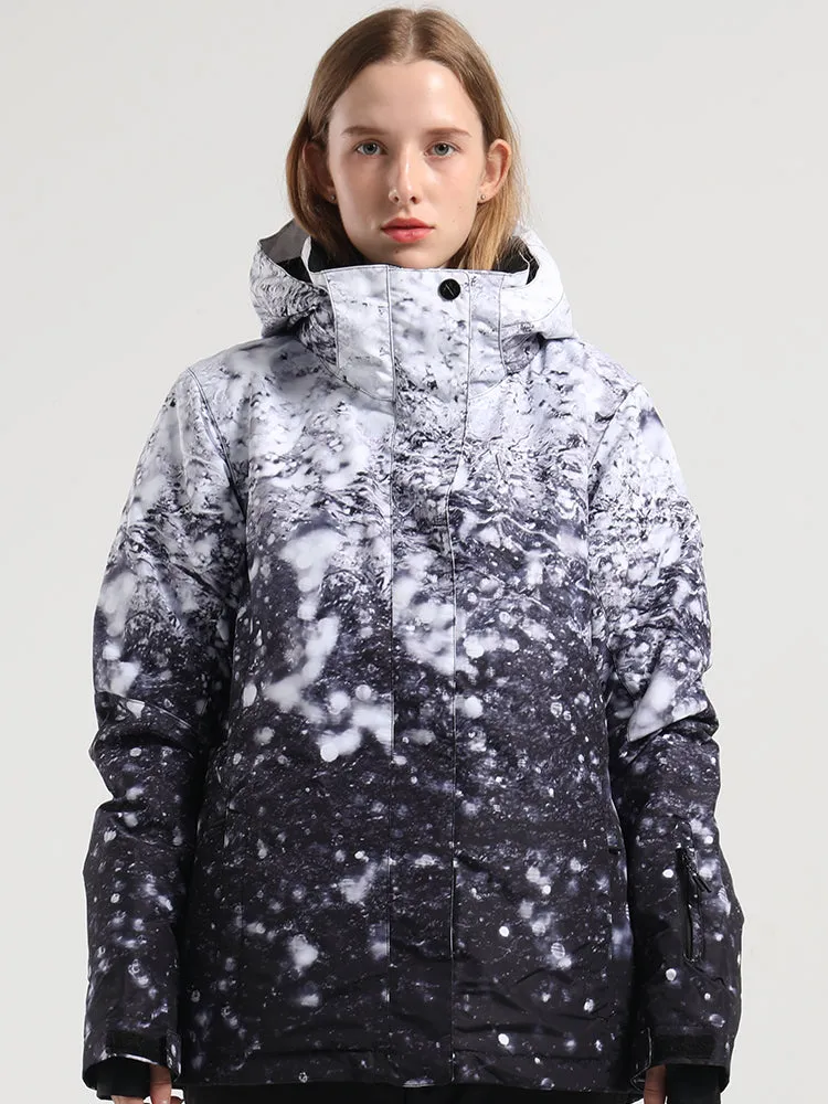 Women's Water Drops Colorful Snowboard Ski Jackets